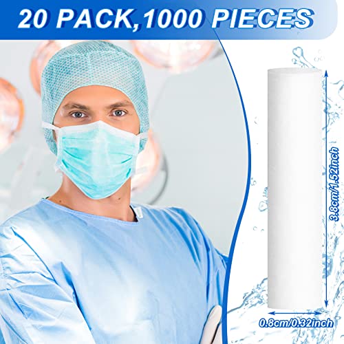 1000 contagens de gaze dental rolinhos, alfaiates de algodão para dentistas, bons plugues de nariz absorventes rolos