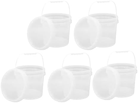5pcs balde transparente pp 4l de largura recipiente de grande capacidade com alça de tampa revestimento de grau alimentar