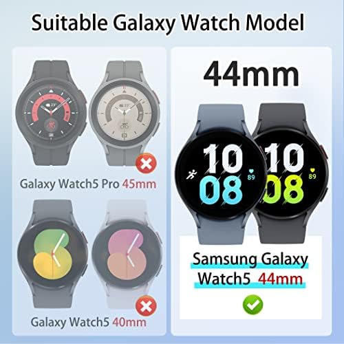 Suoman 4-Pack for Samsung Galaxy Watch 5 Protetor de tela de 44 mm, protetor de tela de vidro temperado para Samsung Galaxy Watch 5 Smartwatch 44mm [9H Drafidade]