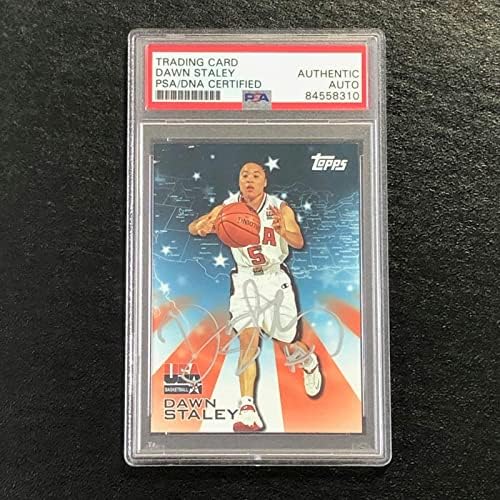 2000 Topps Team USA 14 Dawn Staley assinado cartão Auto PSA/DNA Slabbed Comets - Fotos esportivas autografadas