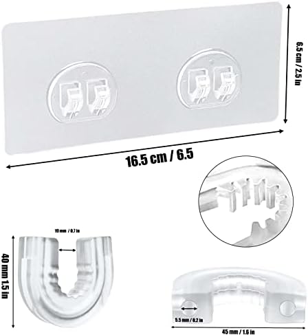7 peças Conector de caddy de chuveiro de banheiro conjunto com copo de sucção de chuveiro multiuso e adesivo adesivo, compatível