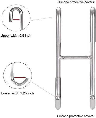 GOFIDIN 3PCS Double Shape Hook Porta de vidro da porta de aço inoxidável gancho de toalha Racks ganchos de cozinha banheiro sem