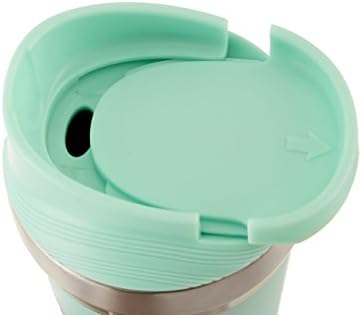 Premier Housewares MIMO Travel Caneca, turquesa, 380 ml, pp-polipropileno, silicone, aço inoxidável, verde, 8 x 8 x 19 cm