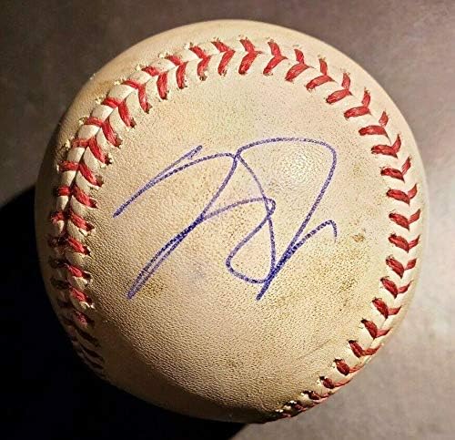 Mike Trout 2019 Game usou Ball Foul Ball assinado MLB Baseball JSA Authentic Auto MVP - MLB Game Usado Baseballs