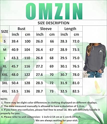 Omzin Women Women Day de Páscoa Oversiza Pullover solto Camisa gráfica da moda solta Top de trabalho casual