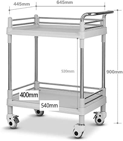 Carrinho com rodas, carrinhos de duas camadas ， CARRA ABS, CART CART/BEIGE/64 * 44 * 90CM, PIBM, Blue, 64 * 44 * 90cm