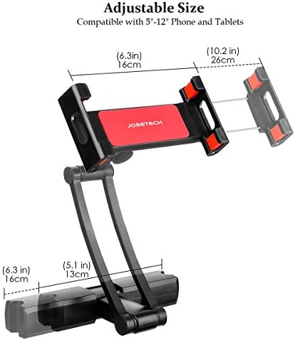 Jobetech Universal Car Headrest Mount, porta -tablet para apoio de cabeça de carro, suporte para banco traseiro com rotação
