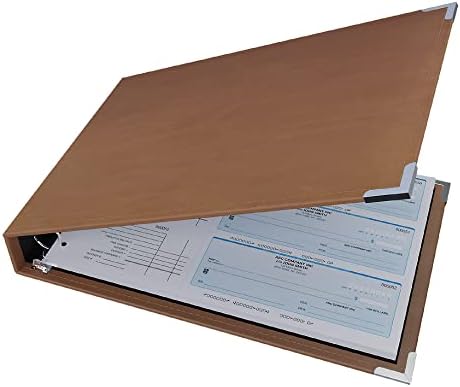 Premium 3-Up Business Checkper Binder, suprimentos grandes e pequenos para o papel de cheque, Tan