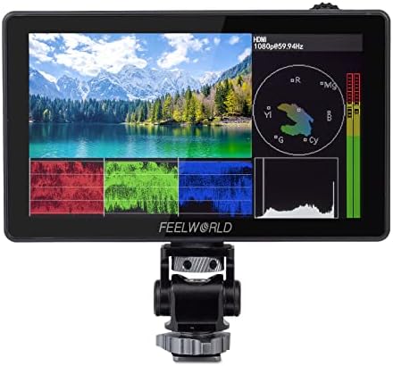 Monitor de câmera Feelworld Lut5 e Laesche W1000S Wireless Video Transmission System Pacote
