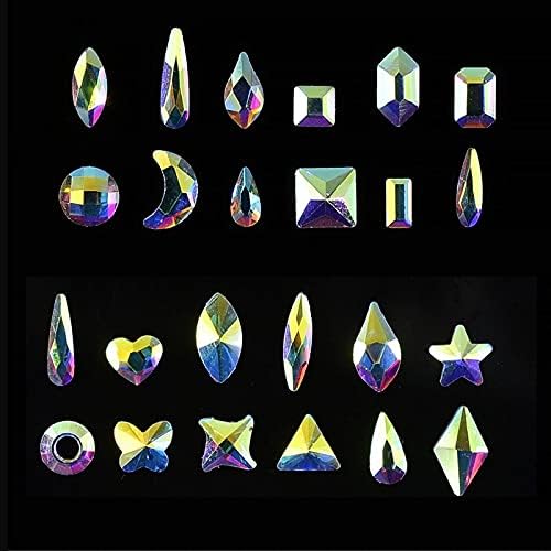 Crystal AB UNID ART SHINESTONS GEMS GLITTBEL GLITTER GLITTER DIAVIDADE 3D DIPS MISTA DE DECORAÇÃO SHOPE SUPLEME