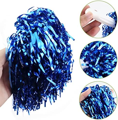 Wyomer 12 pacote pomeading pom pom poms folhas metálicos torcida pom pom pom pom cleer trake acessório para esportes de dança de