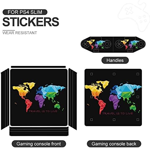 Viajar é para viver Geografia Earth Map Stick para P-S-4 Controlador Full Protector Skin Cobra Decalque compatível com