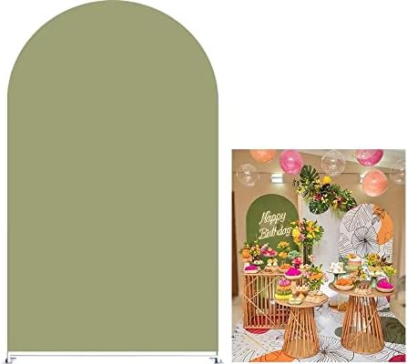 Capa de pano de fundo de arco verde do arco verde de dupla face para festas de aniversário de festas de bebê painéis de decorações