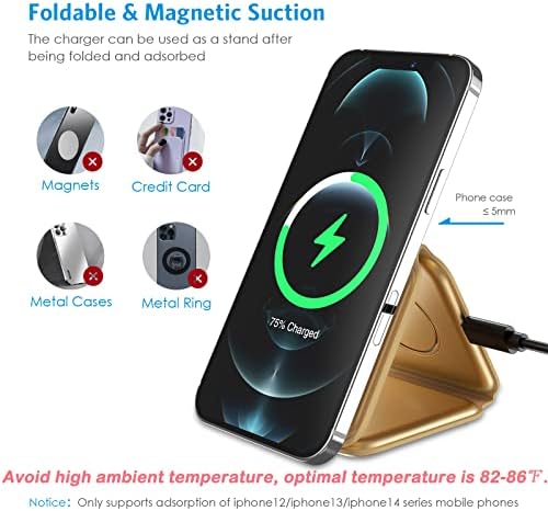 Olipiter Nano 3 em 1 carregador sem fio - Estação de Carregamento Dobrável magnético para iPhone 14/13/12, AirPods 3/2/pro e Iwatch