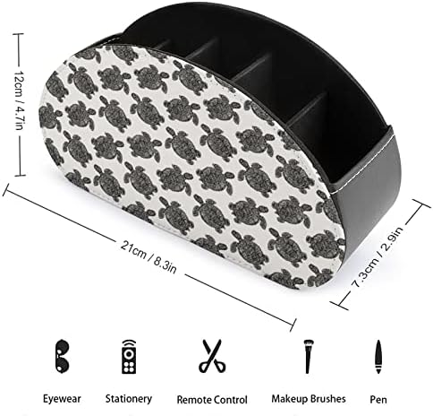 Organizador de caixa de armazenamento de controle remoto de TV de tartaruga marinha com 5 compartimentos para quarto de
