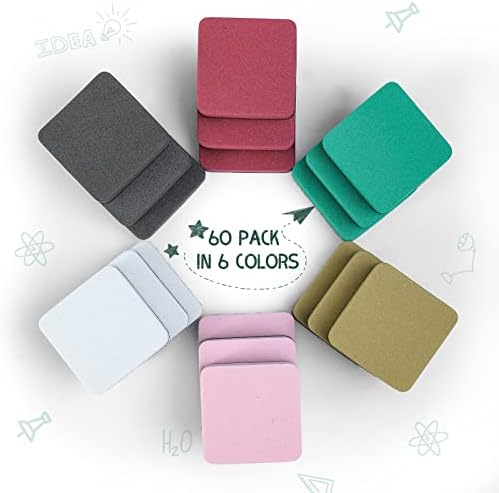 Eraser de apagamento a seco de 60 pacote, borracha magnética do quadro branco, limpador de limpador de quadro -negro para crianças para o escritório da sala de aula e casa.