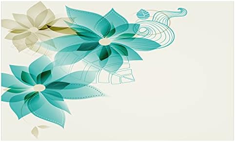 ABSONNE ALVIMENTO DE COBRILHA DE CERAMICA DE CERAMICA, Design floral inspirado em vintage com elementos naturais coloridos vibrantes abstratos, bancada versátil decorativa para banheiro, 4,5 x 2,7, turquesa bege turquesa
