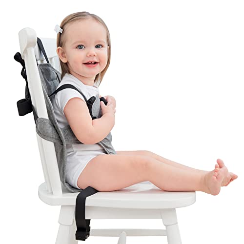 Aproximação do arnês de cadeira para viagem, acessório portátil de cadeira de segurança para bebês, assento de arnês de viagem lavável com cintas ajustáveis ​​cinto de ombro para alimentação infantil/criança - viagens de bebê essencial