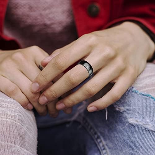Conjunto de anel preenchido anéis de dedo de aço inoxidável