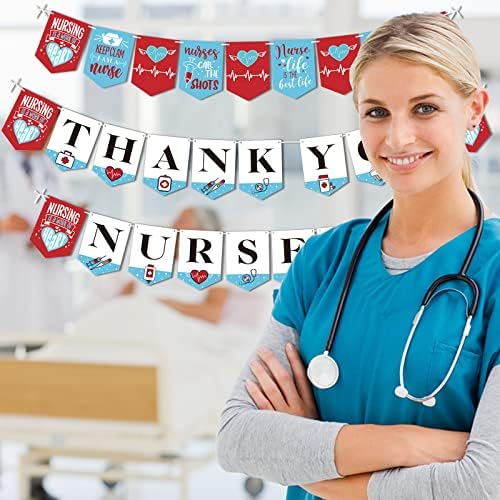 Banner da semana de enfermeiros - Banners de estamenha de apreciação de enfermeiros - Obrigado enfermeiras Decorações de festa de graduação - Dia das enfermeiras Medical RN Party Enferming School Party Supplies
