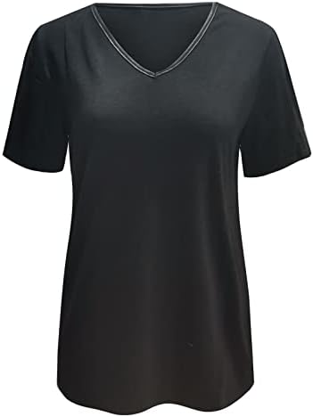 Camisetas de manga comprida para mulheres algodão Mulheres V treino de pescoço Tops