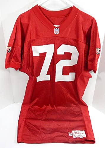1995 San Francisco 49ers 72 Game usou camisa vermelha 50 756 - Jerseys usados ​​na NFL não assinada