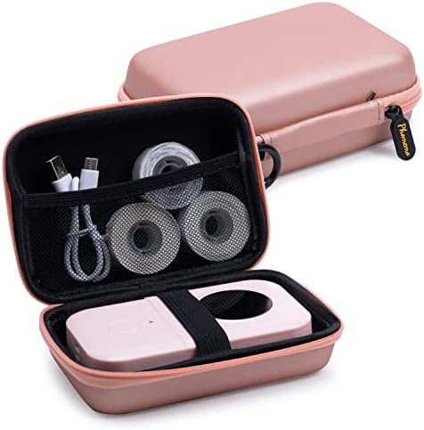 Phomemo D30 Pink Bluetooth Térmica Mini Label Impressora com 3Roll Rótulos Case