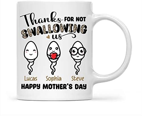 NAZENTI Obrigado por não nos engolir caneca de café engraçada - presentes personalizados do dia das mães da filha ou filho, presentes