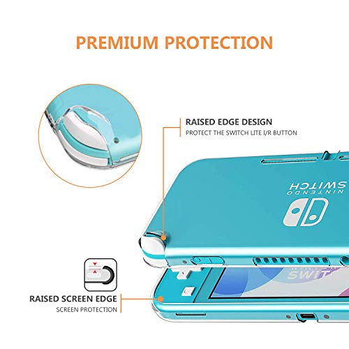 Switch Acessórios Kit 13in 1 Para Nintendo Switch Lite com capa de capa dura, vidro temperado do protetor de tela, limpeza de