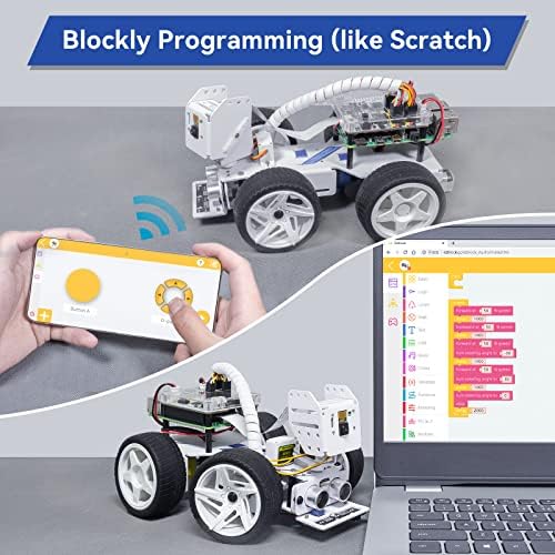 Sunfounder Raspberry Pi Smart Video Robot Car Kit para Raspberry Pi, Python/Blockly, Controle da Web, Rastreamento de Linha,