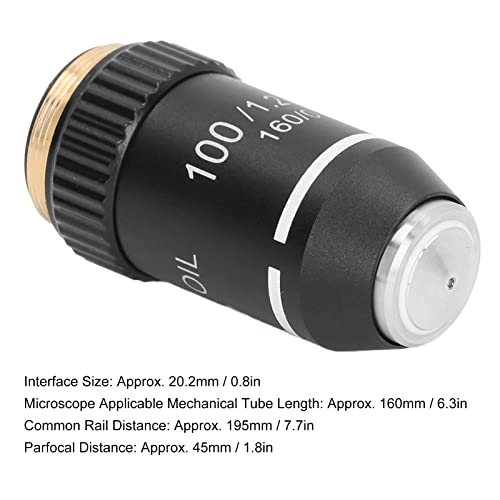 100x lentes de alta potência, reposição de lentes objetivas transmitância de alta luz para microscópios biológicos