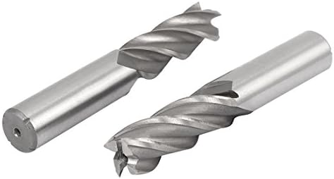 Aexit 5/8 Cutting End Mills Dia 4 Flautas reta HSS-Al Fim do fábrica de fábrica de nariz quadrado Mills Bit 2pcs