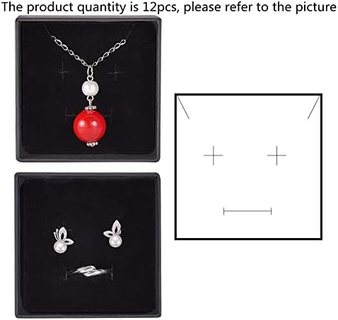 BENECREAT 12PACK Kraft Caixas de papelão quadrado Jóias de colar Brincho de anel Kraft Caixa para jóias do Dia dos Namorados, 2,87 x 2,87 x 1,18 polegadas, preto