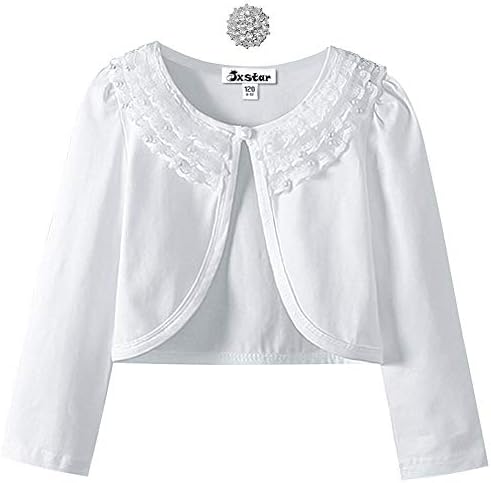 Girls Lace Bolero encolhe os ombros de manga comprida Cardigan Dress Cobrin