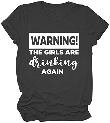 Aviso que as meninas estão bebendo de novo camisa para mulheres amigos engraçados dia bebendo camisa de vinho amante de