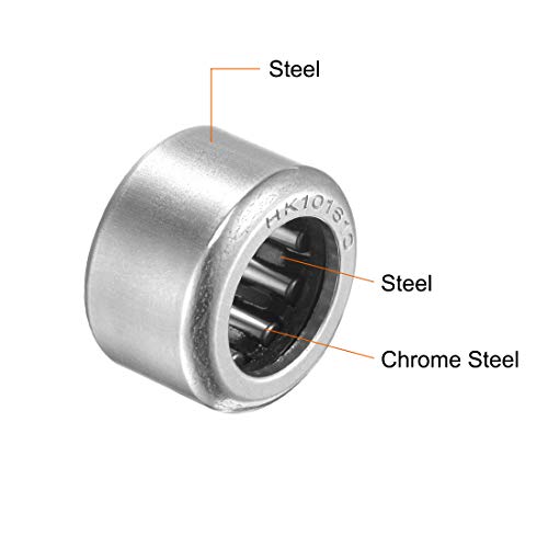 uxcell hk0709 rolamentos de agulha de xícara desenhados, extremidade aberta, diâmetro de 7 mm, 11 mm OD, 9mm de largura