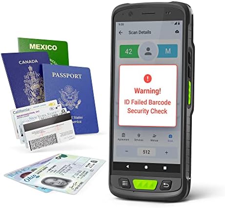 Scanner de identificação portátil da Idware 9000 - ID, licença de motorista, verificação de idade e scanner de passaporte com software Premium Veriscan - sincronize múltiplos dispositivos