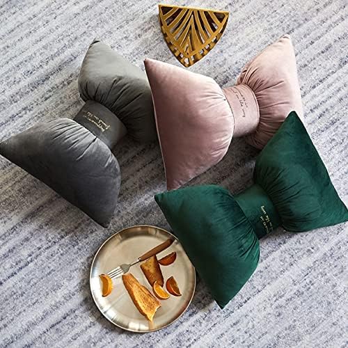 Yfqhdd travesseiro decorativo de laço com enchimento de veludo de veludo suporta suporta travesseiro aresto nó decoração de casa macio travesseiro de travesseiro sofá