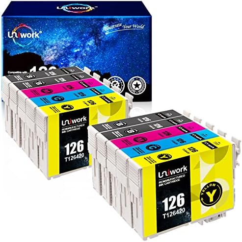 Substituição de cartucho de tinta remanufaturada uniwork para Epson 126 T126 Uso para a força de trabalho 545 845 645 635 520 435 WF-3540 WF-3520 WF-3530 WF-7010 WF-7510