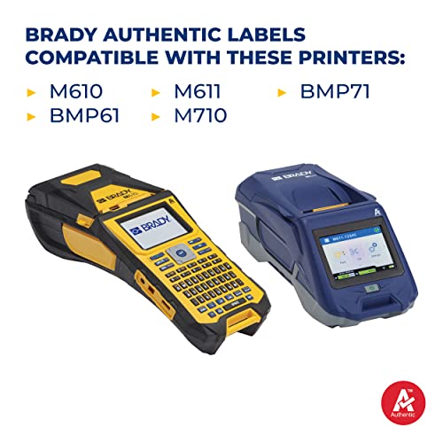 Brady Permasleeve encolhimento de fio e rótulos de cabo, a granel, para impressoras M610, M611, M710, BMP61 e BMP71 - 0,25 dia x 1, branco. BM-250-1-342