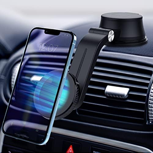 OUTXE MAGNETIC CAR MOUNT COMPATÍVEL com iPhone 13/12Pro max mini e magsafe, 360 ° Ajuste o painel de imãs de ímã forte Black