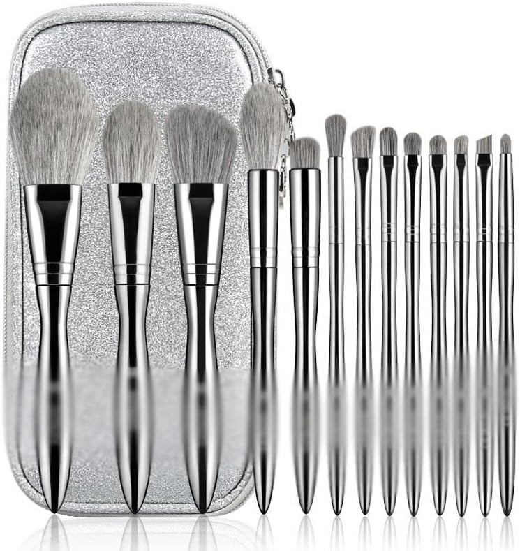 Liruxun 13pc Maghup Brush Conjunto completo conjunto de escovas de pó soltas ferramentas de beleza escovas de sombra para os olhos