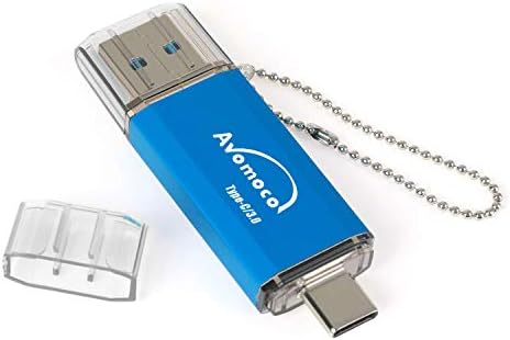 AVOMOCO USB 3.0/3.1 128 GB Tipo C Drive flash de alta velocidade dupla para telefones USB C, tablets, unidade de memória