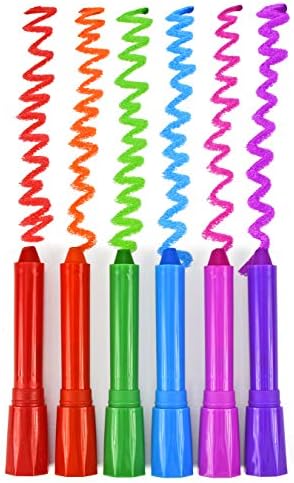 O giz de cabelo de garra de lápis, a cor do cabelo do arco-íris temporário para crianças, fácil de aplicar e lavar, embalagem de 6
