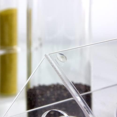 Organizador do rack de especiarias da Kvmorze com potes de vidro, 6pcs Recipientes de especiarias de vidro seladas com acrílico Stay