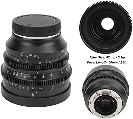 Lente da câmera de 50 mm T1.05 Lente biológica de metal. Grande abertura para filmar