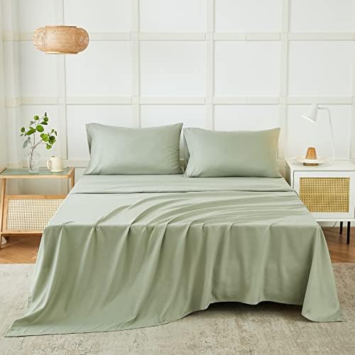 Lençóis queen-size de Ilavande Conjunto de 6 peças, Luxo de luxo Super Soft 1800 Série Microfiber Saias Solas de Campa