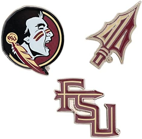 Pinos de lapela da Universidade Estadual da Flórida 3 seminoles de embalagem FSU Logotipo esmalte feito de metal
