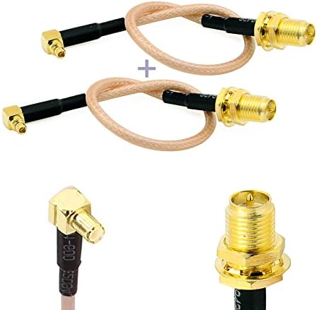 Pacote de 2 rf rg316 pigtail rp-sma conector de antena fêmea para mmcx masculino de baixa perda adaptadora de cabo