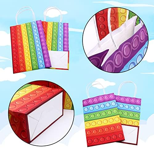 Rainbow Pop Party Goodie Bags 24 Pack Presentes Bolsa com Handle Favor Favor Bubble Paper Candy Treat Bags para Rainbow Taço de Rainbow